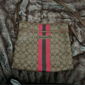 Coach Brown and Pink Crossbody Bag